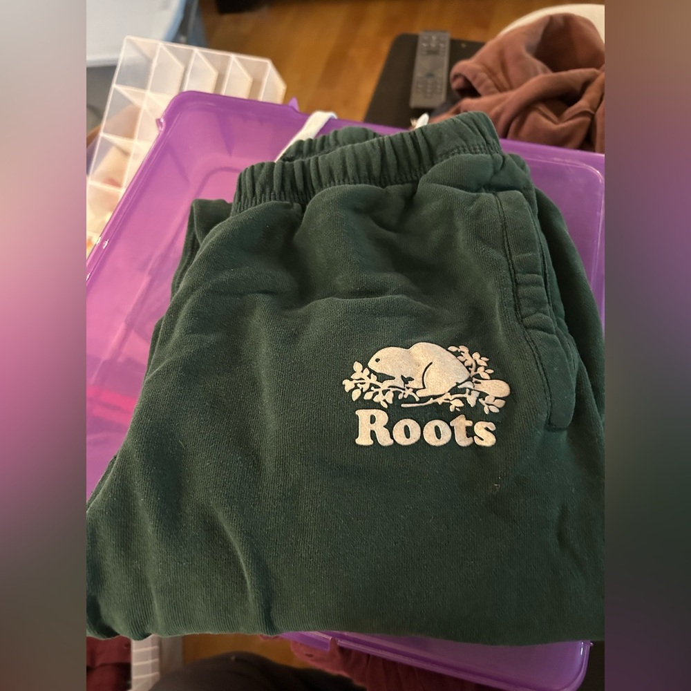 Roots Womens Forest Green Joggers